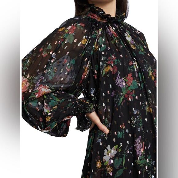 Amur Yael Sheer Pleated A-Line Dress size 6 - Picture 5 of 13